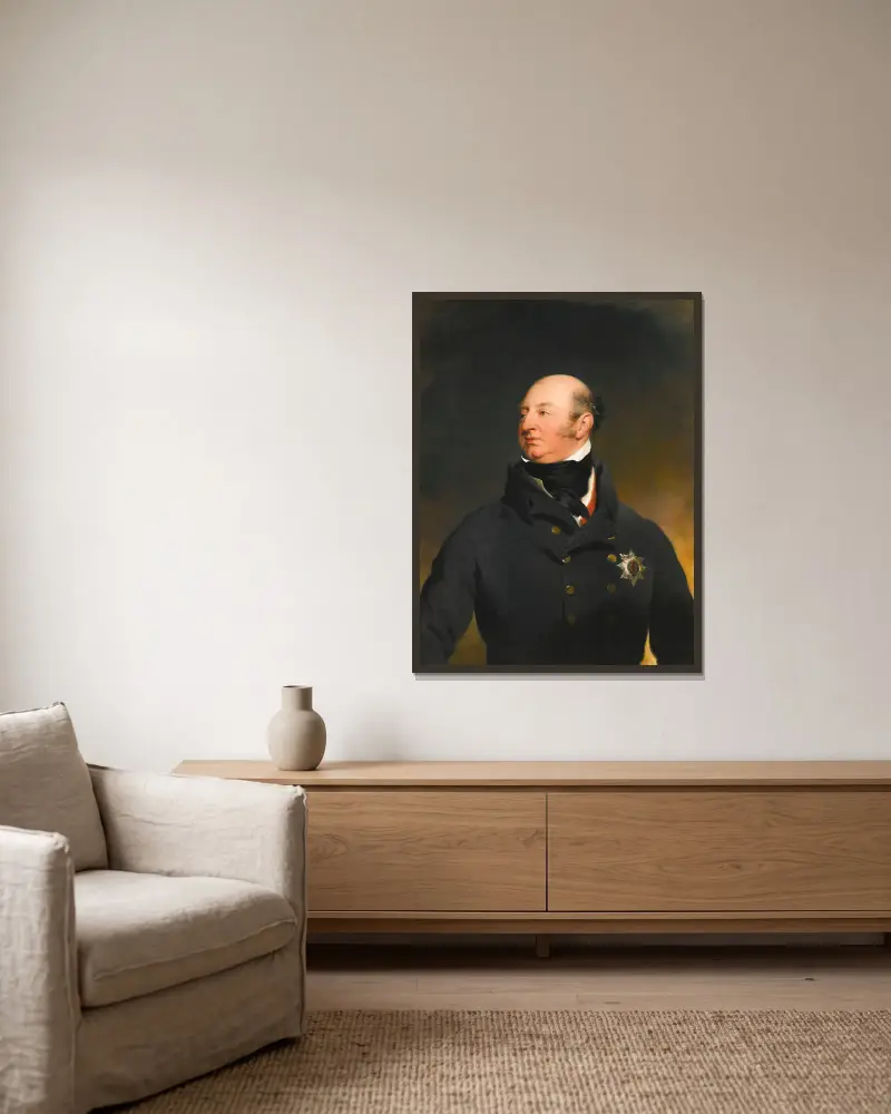Porträtt av H.R.H. prins Frederick Augustus, hertig av York av Sir Thomas Lawrence inramad på en vägg