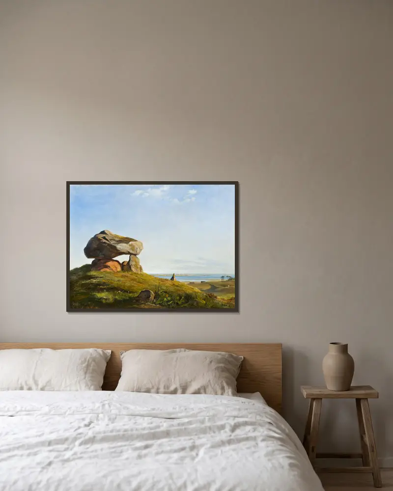 Dolmen w Raklev, Røsnæs, Johan Thomas Lundbye w ramie na ścianie