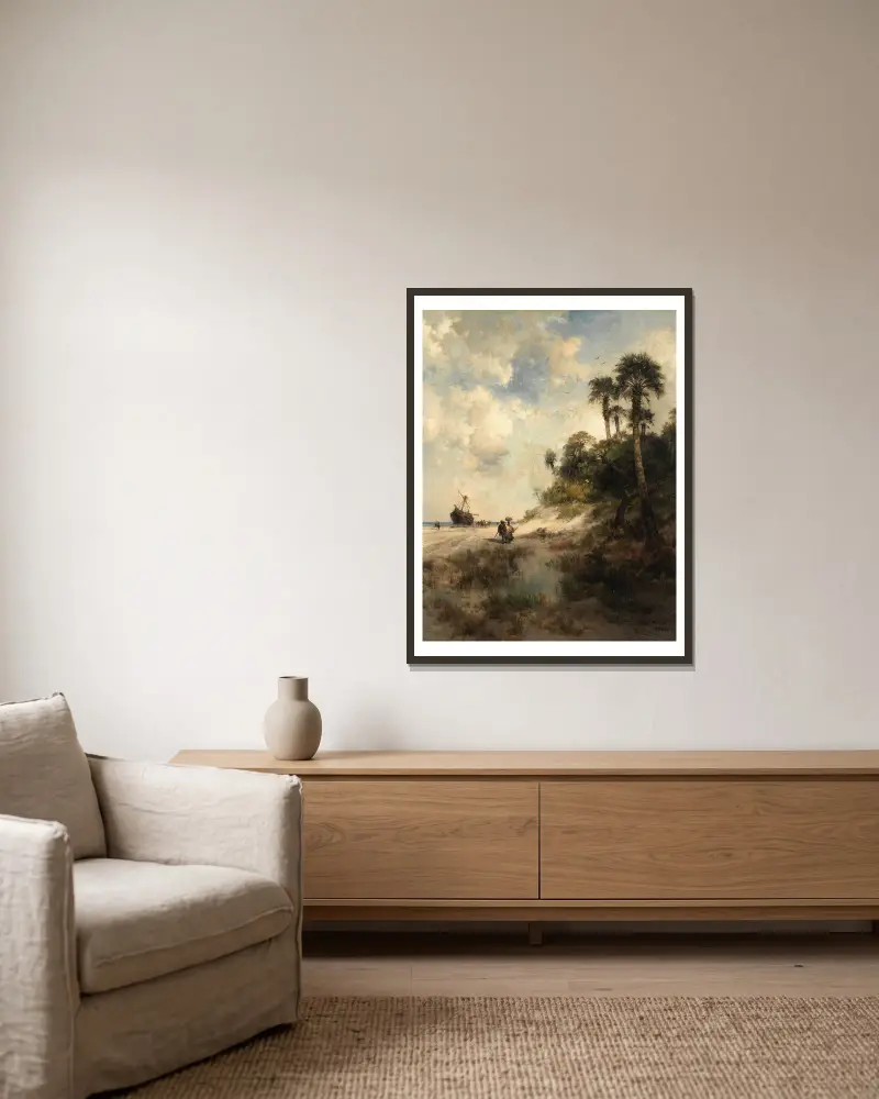 Fort George Island, Florida, Thomas Moran v rámu na stěně