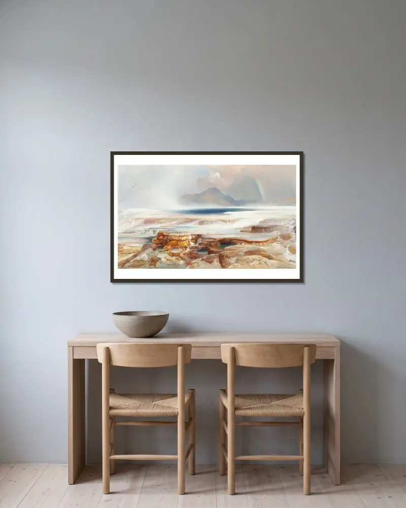 Gorące źródła Yellowstone, Thomas Moran w ramie na ścianie