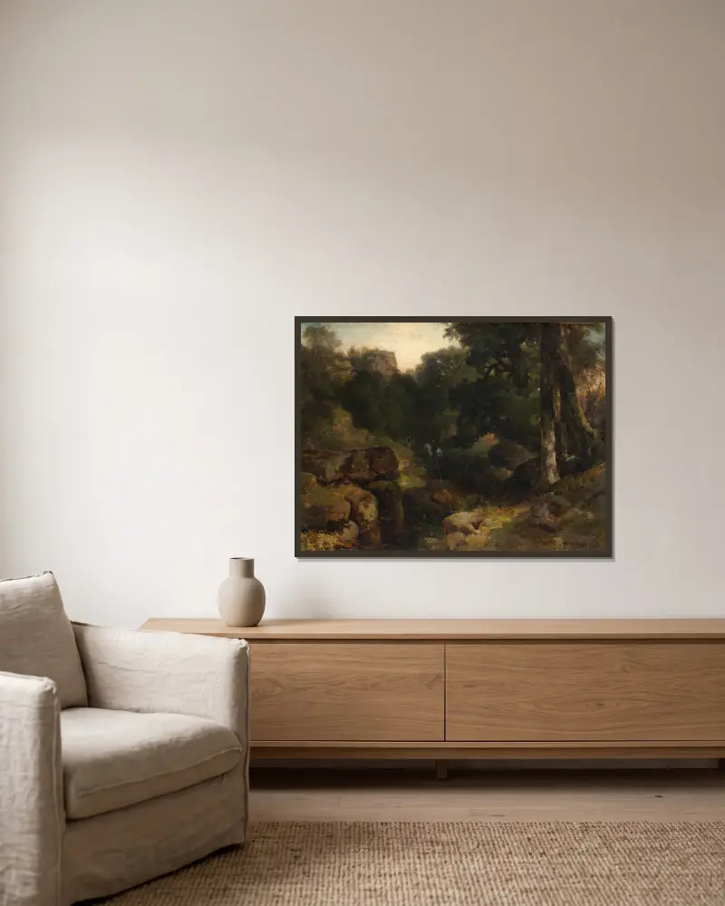 Údolí, Thomas Moran v rámu na stěně