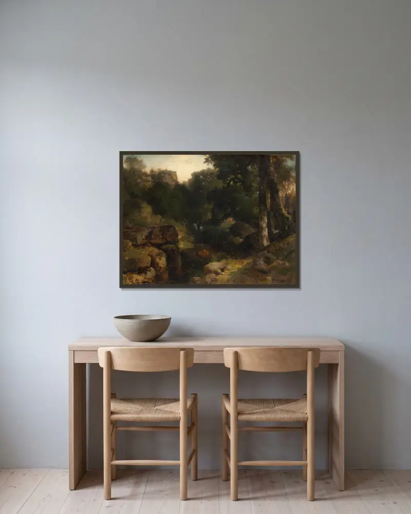 Údolí, Thomas Moran v rámu na stěně
