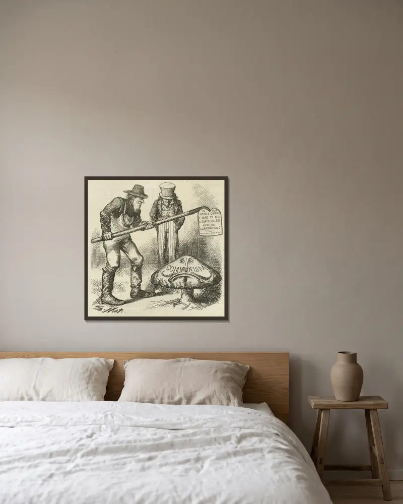 Ein fremdes und giftiges Unkraut von Thomas Nast gerahmt an einer Wand