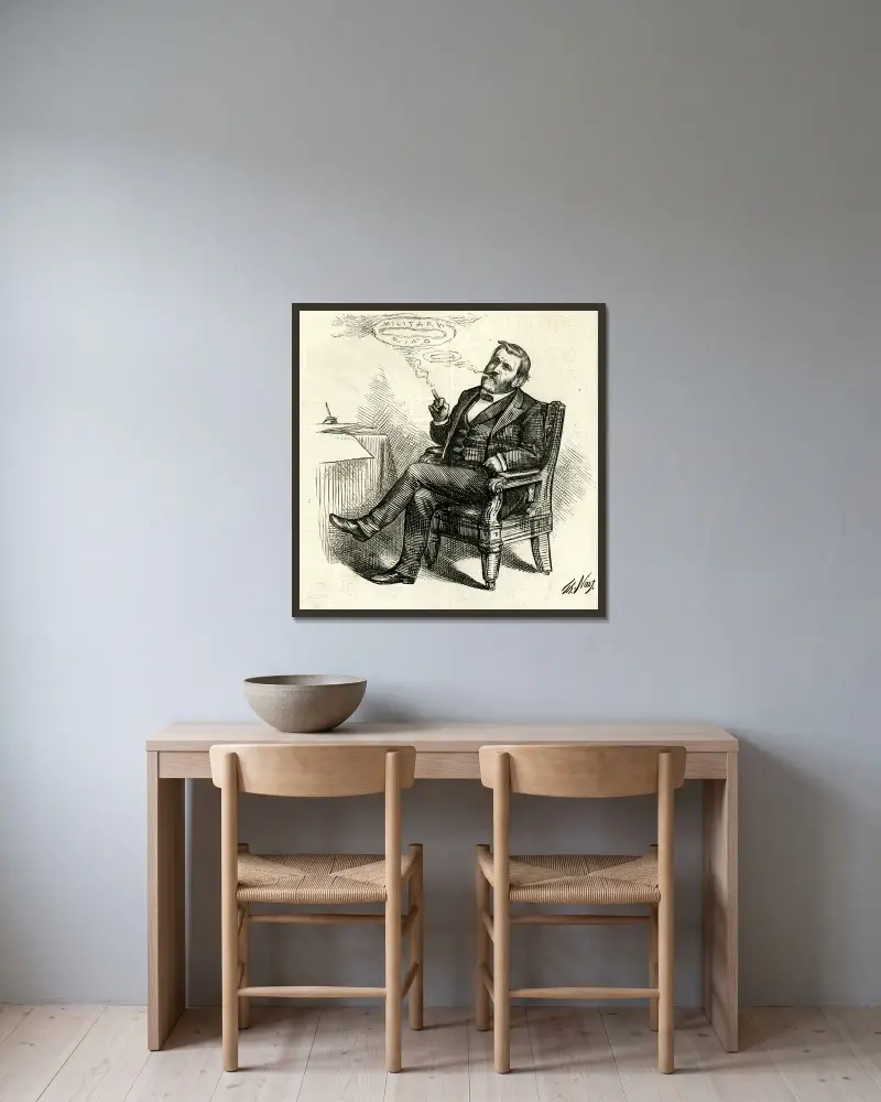 All smoke av Thomas Nast inramad på en vägg