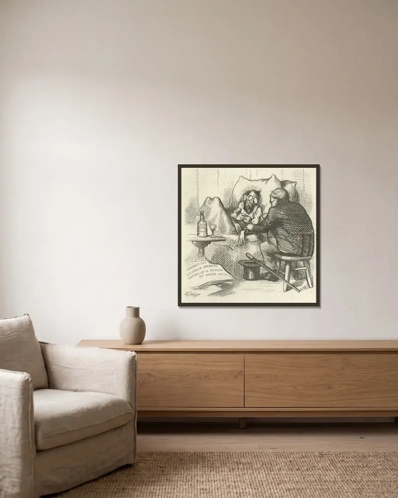 Eine furchtbare Dosis von Thomas Nast gerahmt an einer Wand