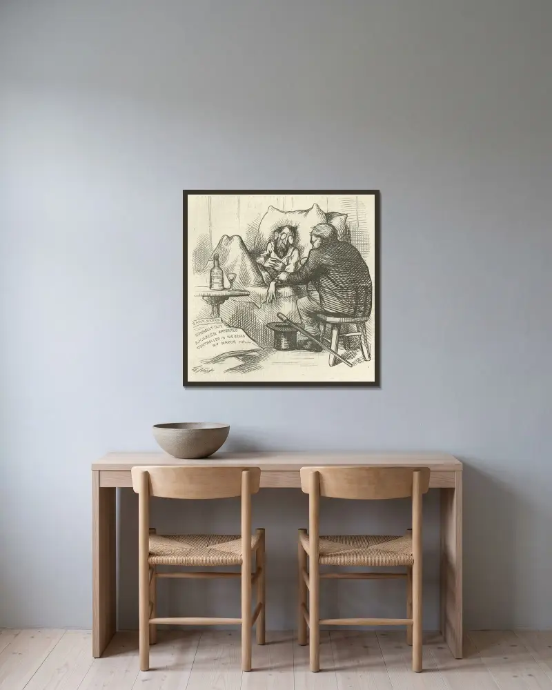 Eine furchtbare Dosis von Thomas Nast gerahmt an einer Wand
