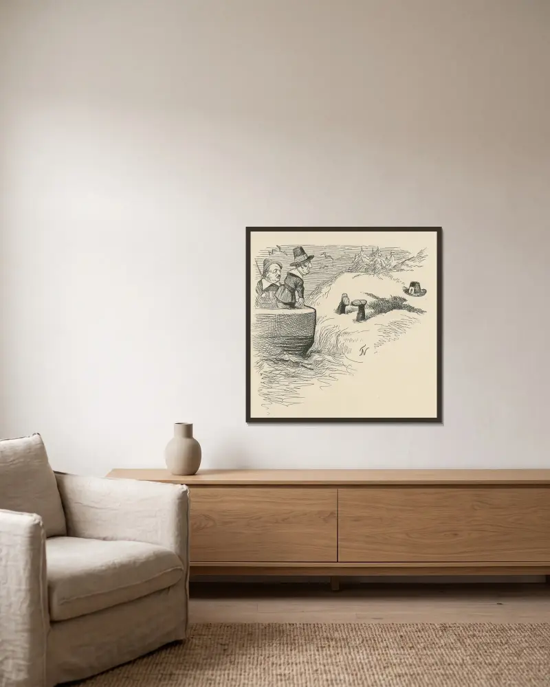 Benjamin Butler als Pilger von Thomas Nast gerahmt an einer Wand