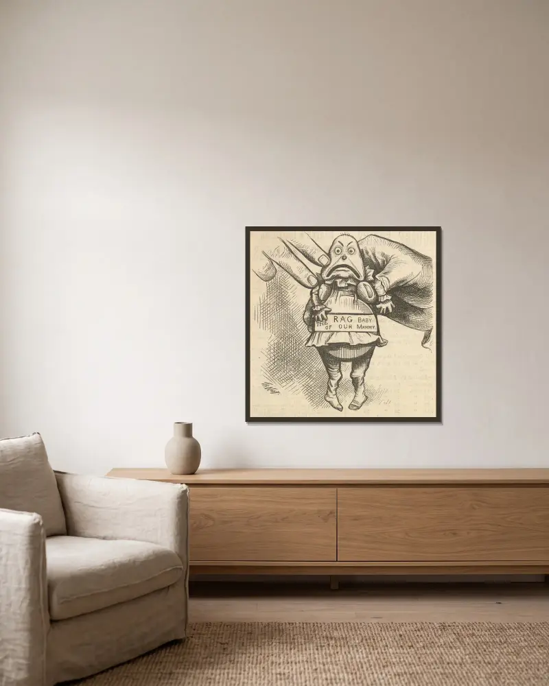 Tanz für Papa von Thomas Nast gerahmt an einer Wand