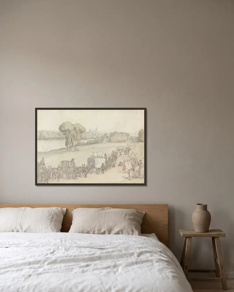 Kondukt pogrzebowy, Thomas Rowlandson w ramie na ścianie