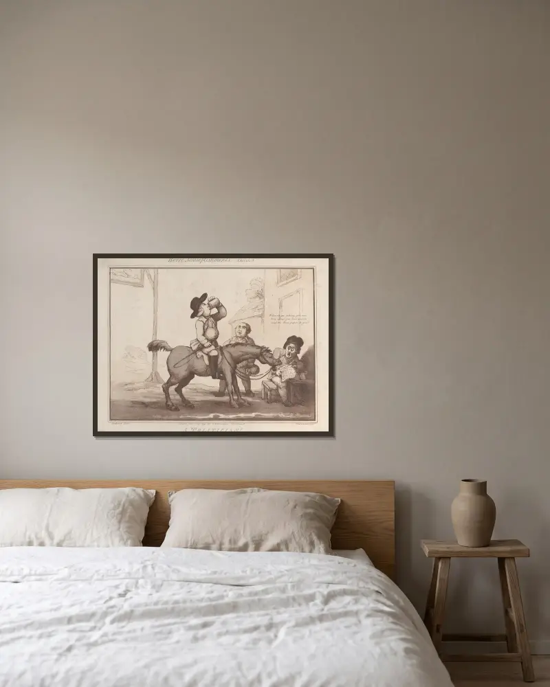 A Politician !! av Thomas Rowlandson inramad på en vägg