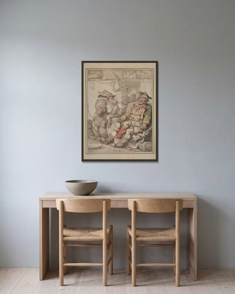 Studium anatomii porównawczej, Thomas Rowlandson w ramie na ścianie