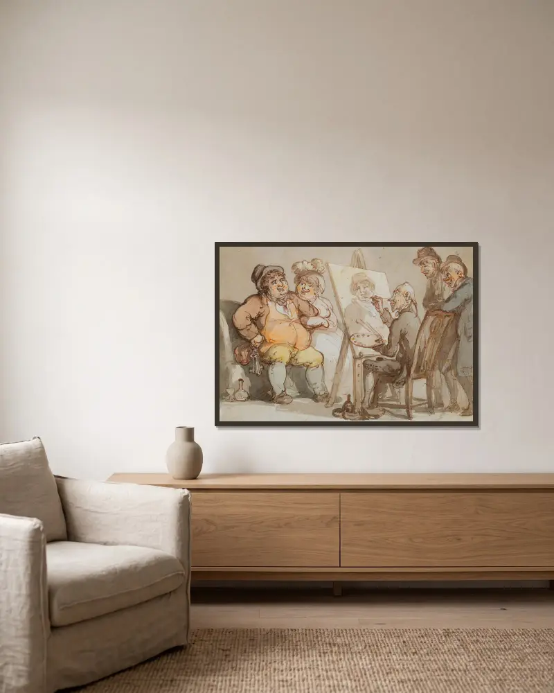 Zgnieciony geniusz, Thomas Rowlandson w ramie na ścianie