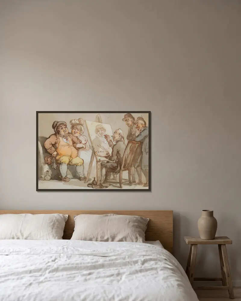Zgnieciony geniusz, Thomas Rowlandson w ramie na ścianie