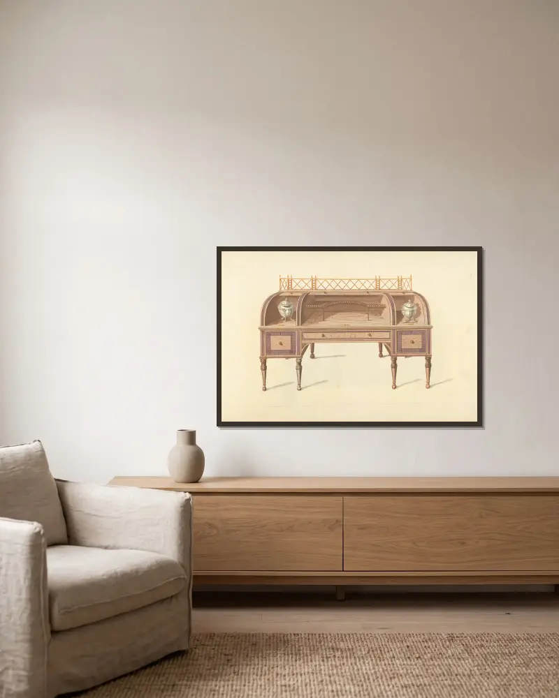 Schreibtisch von Thomas Sheraton gerahmt an einer Wand