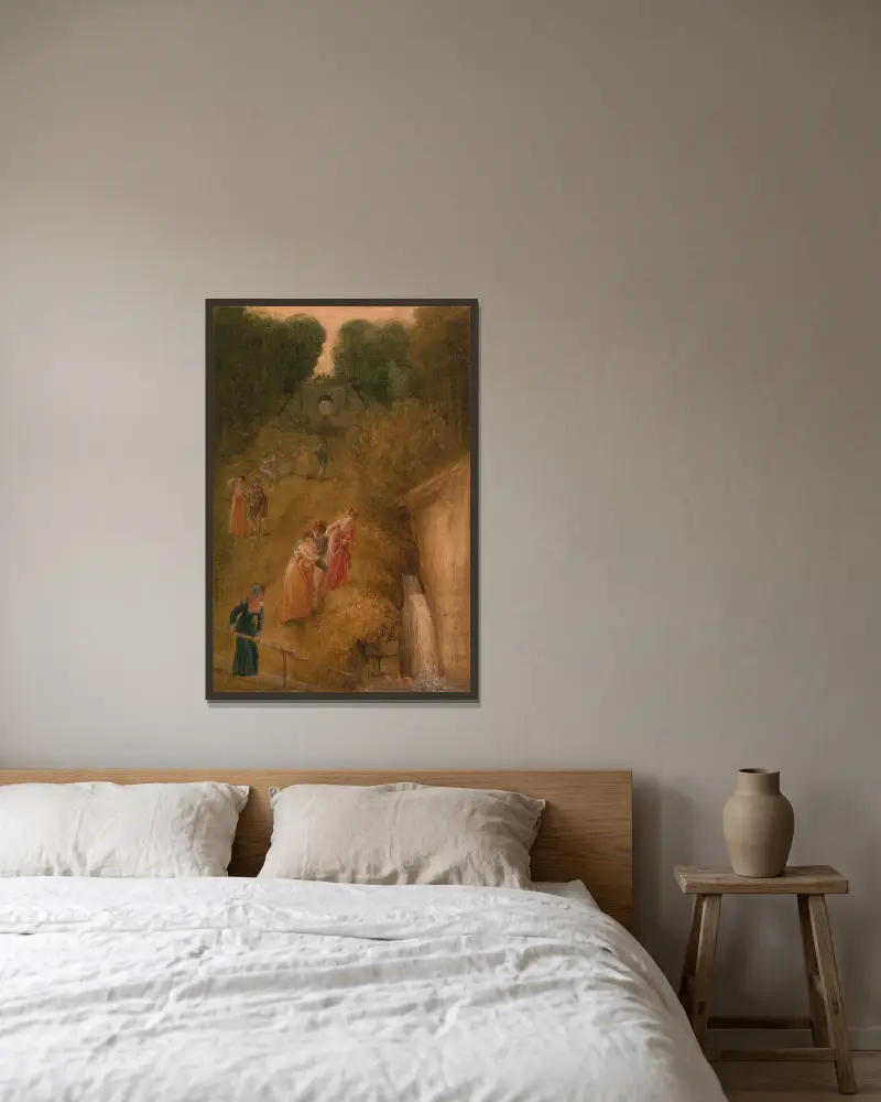 Die Mühle von Thomas Stothard gerahmt an einer Wand