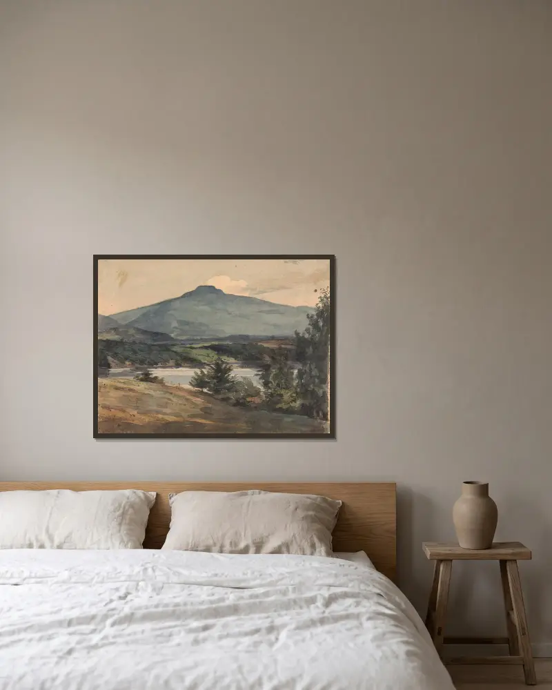 Catskill – from J R Livingstons. TS av Thomas Sully inramad på en vägg
