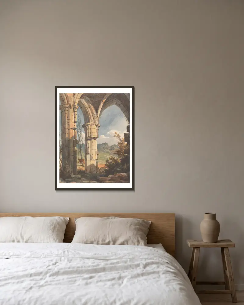 Landscape Looking Through Ruined Archway av Thomas Sully inramad på en vägg