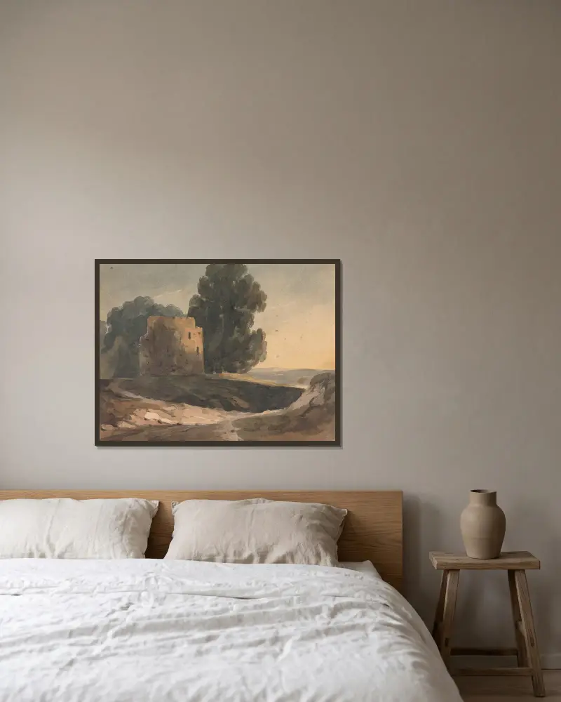 Landscape with Ruined Castle, Trees av Thomas Sully inramad på en vägg
