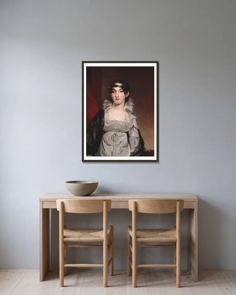 Mrs. Edward Hudson av Thomas Sully inramad på en vägg