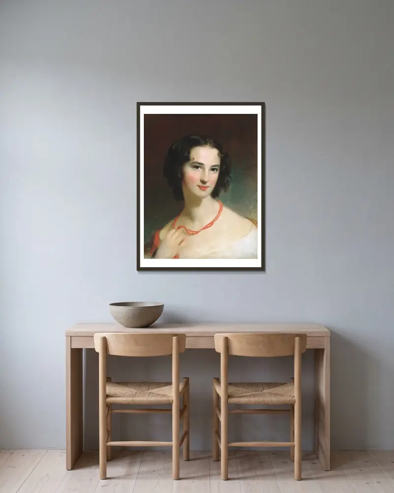 Mrs. James Montgomery, Jr. av Thomas Sully inramad på en vägg