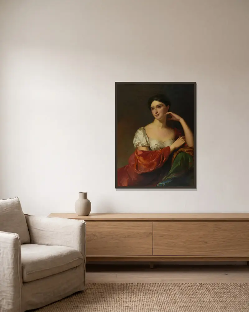 Mrs. John Redman Coxe (Sarah Cox) von Thomas Sully gerahmt an einer Wand