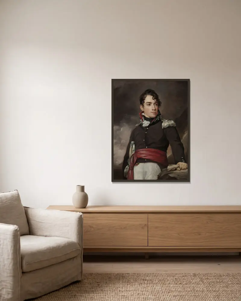 Porträtt av Jean Terford David av Thomas Sully inramad på en vägg