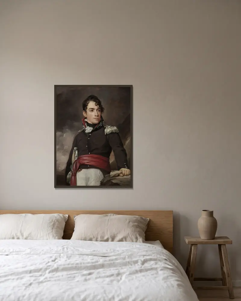 Porträtt av Jean Terford David av Thomas Sully inramad på en vägg