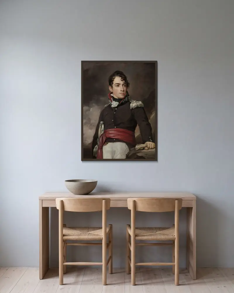 Porträtt av Jean Terford David av Thomas Sully inramad på en vägg