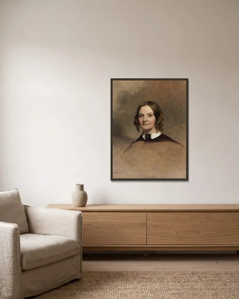 Porträtt av Mrs. George H. Crossman av Thomas Sully inramad på en vägg