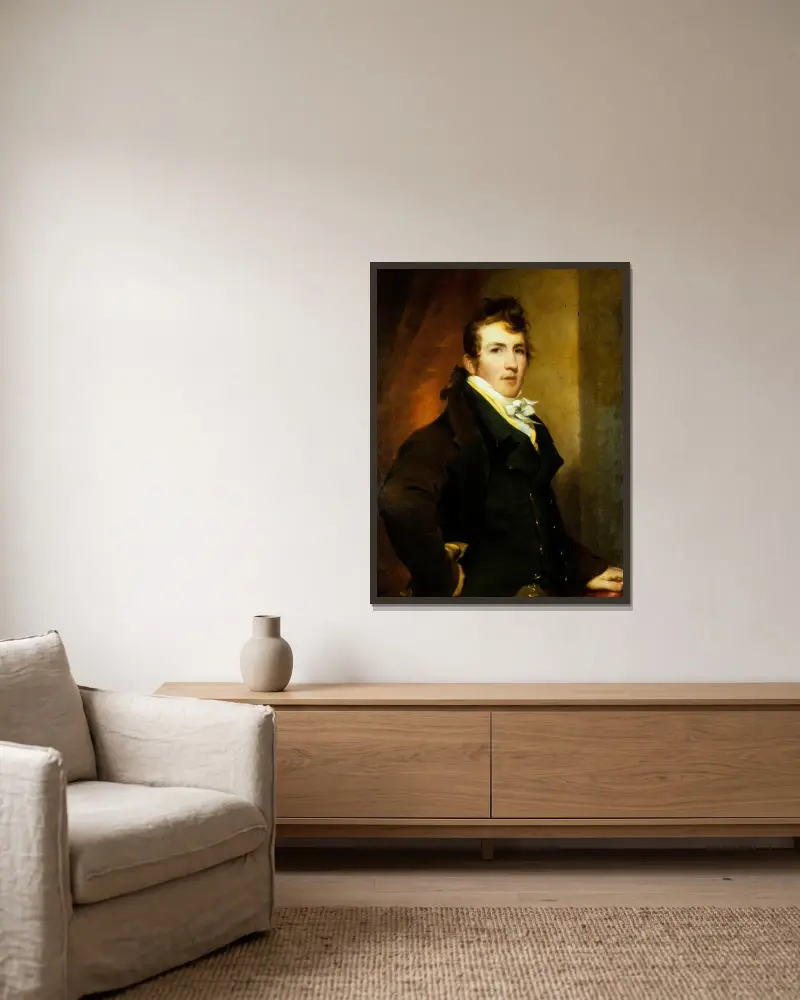 Porträt von Robert Erwin Gray von Thomas Sully gerahmt an einer Wand