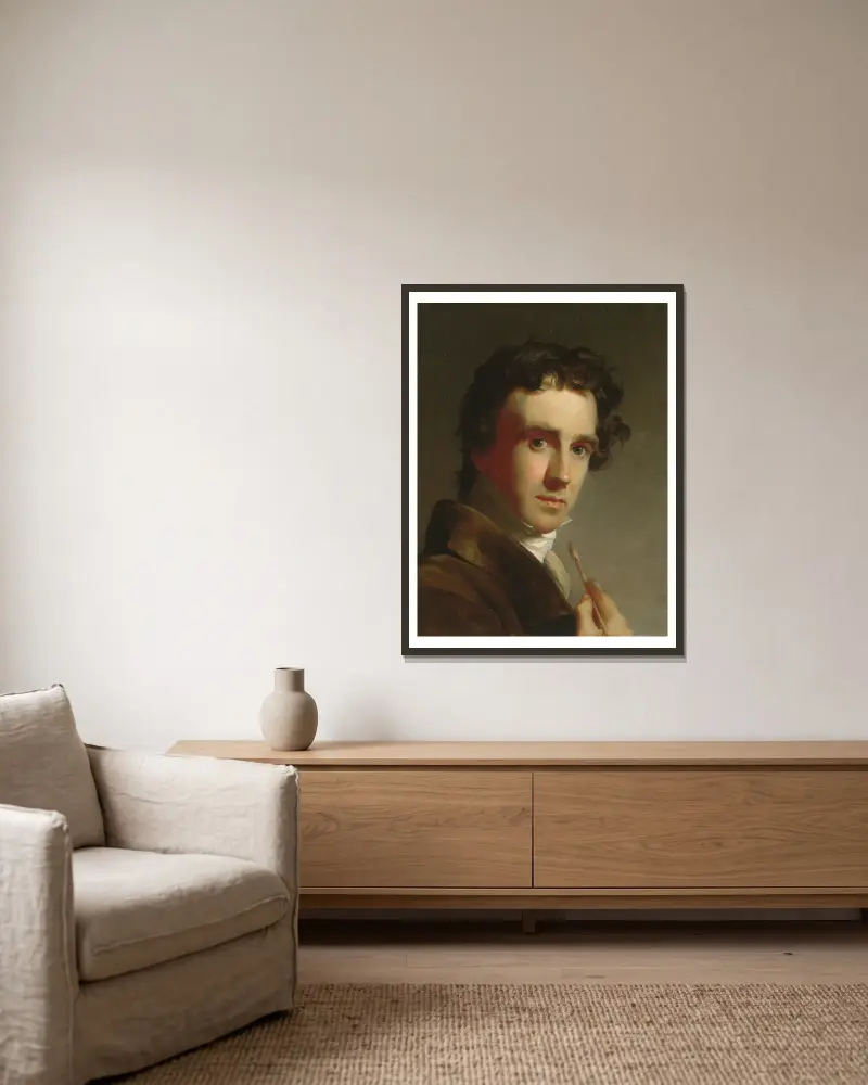 Självporträtt av Thomas Sully inramad på en vägg