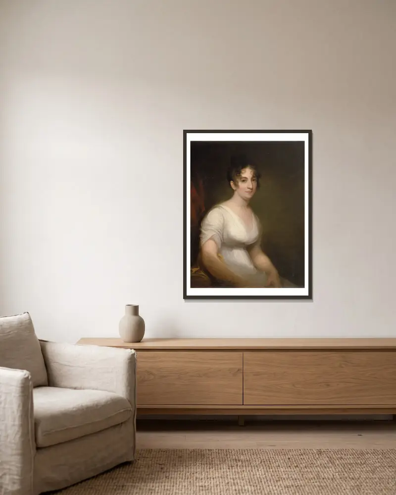 Sally Etting av Thomas Sully inramad på en vägg