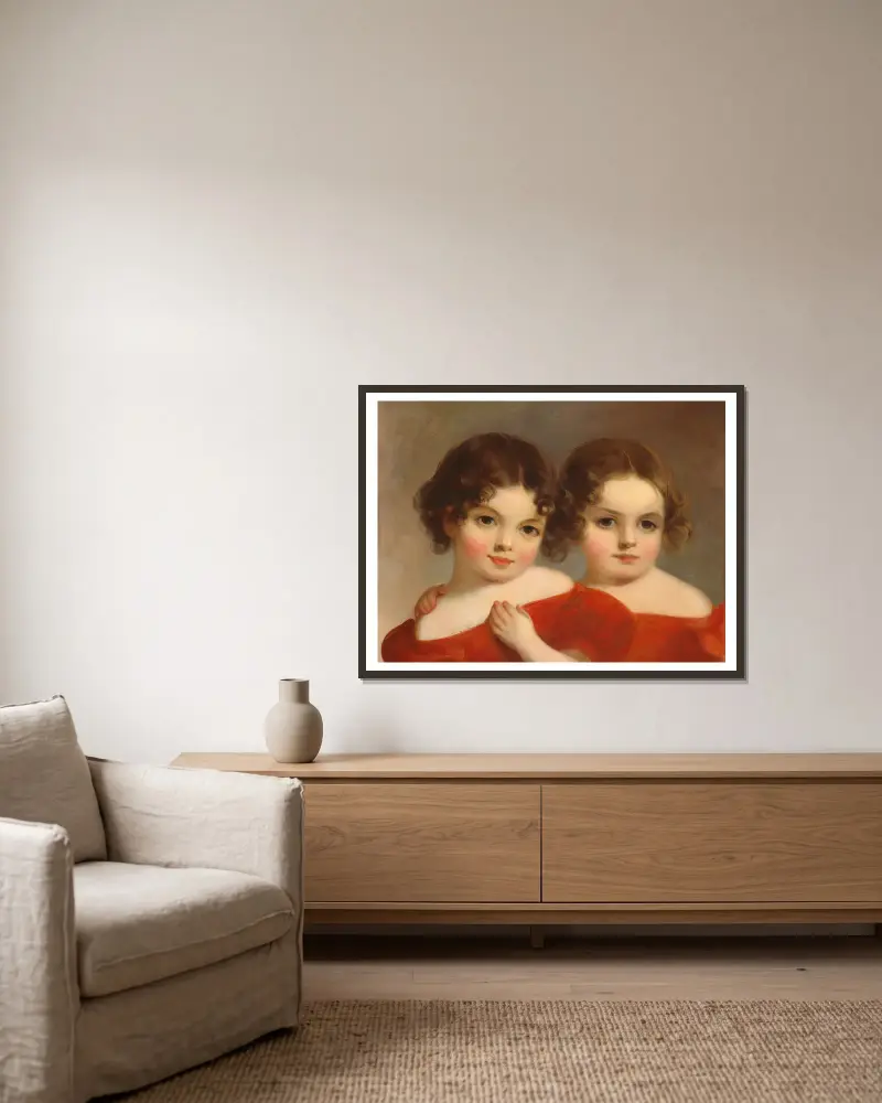 The Leland Sisters av Thomas Sully inramad på en vägg
