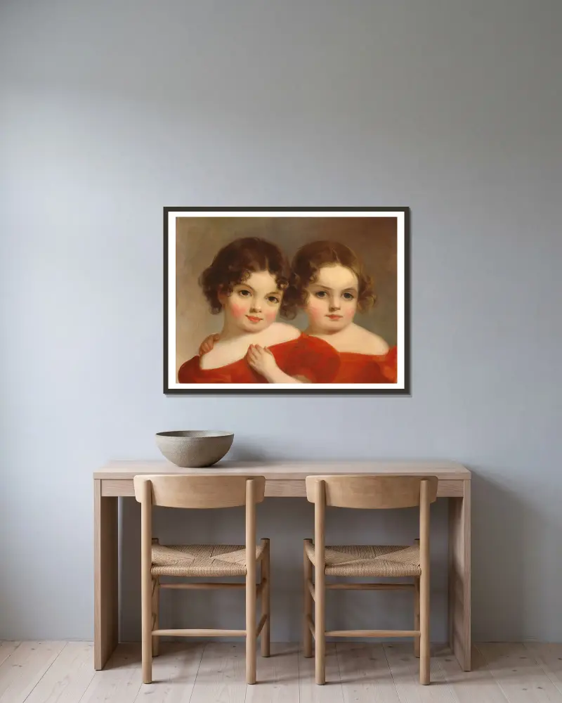 The Leland Sisters av Thomas Sully inramad på en vägg