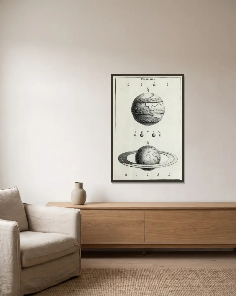 An original theory or new hypothesis of the universe, Plate VIII av Thomas Wright inramad på en vägg