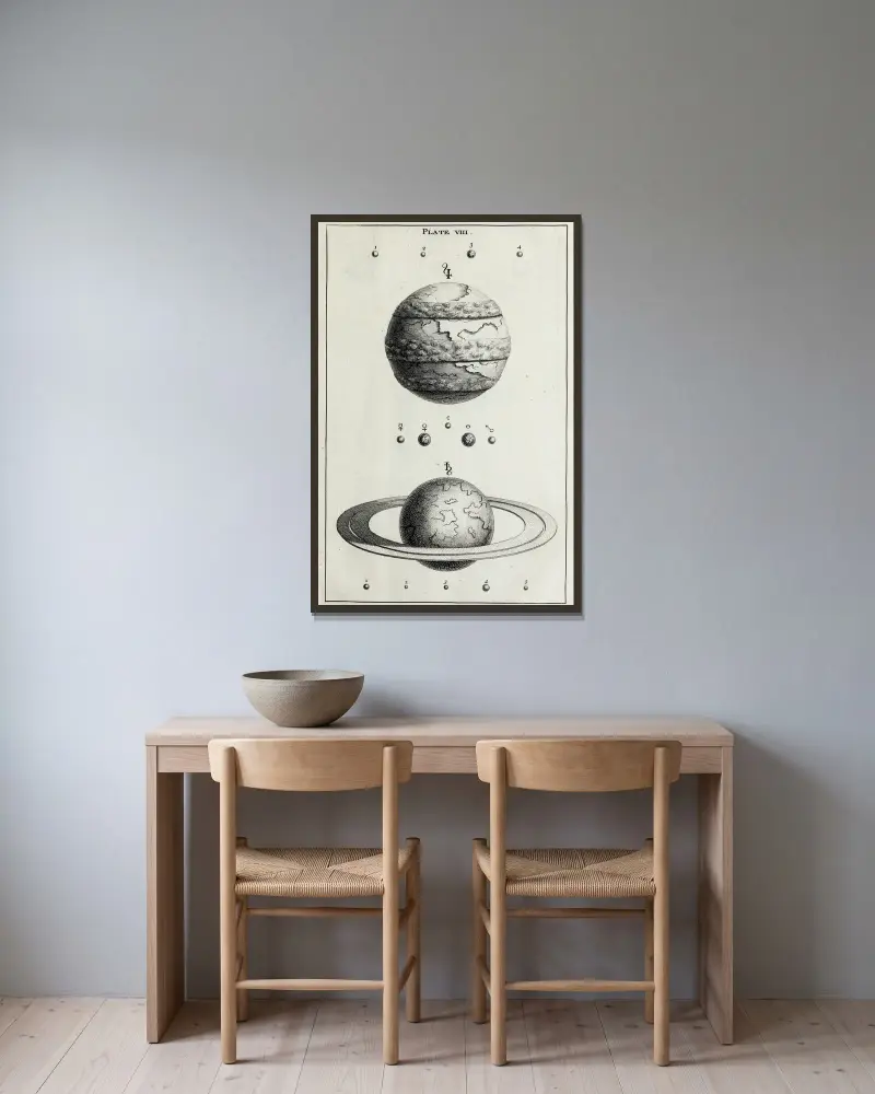 An original theory or new hypothesis of the universe, Plate VIII av Thomas Wright inramad på en vägg