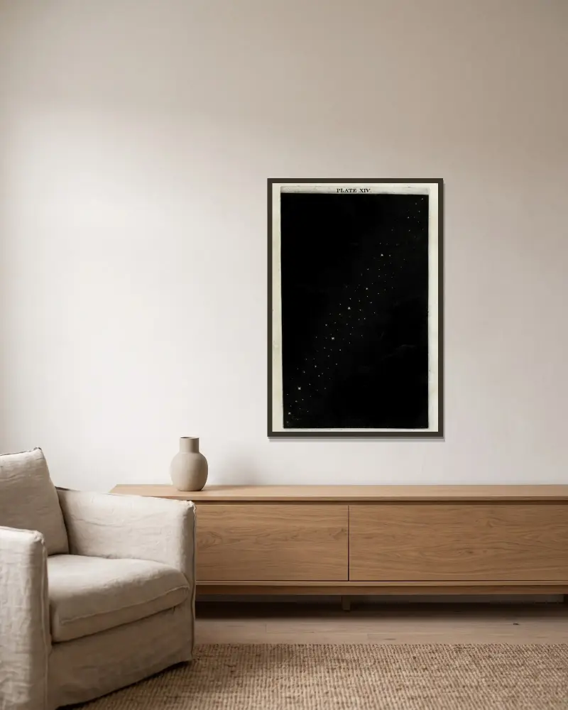 An original theory or new hypothesis of the universe, Plate XIV av Thomas Wright inramad på en vägg
