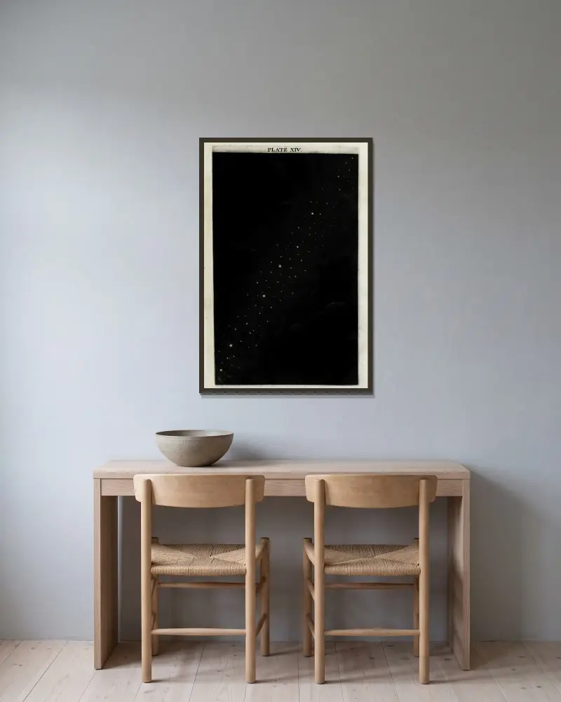 An original theory or new hypothesis of the universe, Plate XIV av Thomas Wright inramad på en vägg
