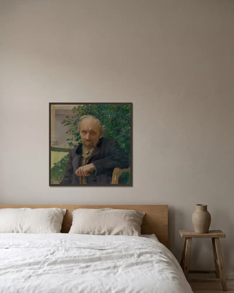 Porträt eines alten Mannes von Milan Thomka Mitrovský gerahmt an einer Wand