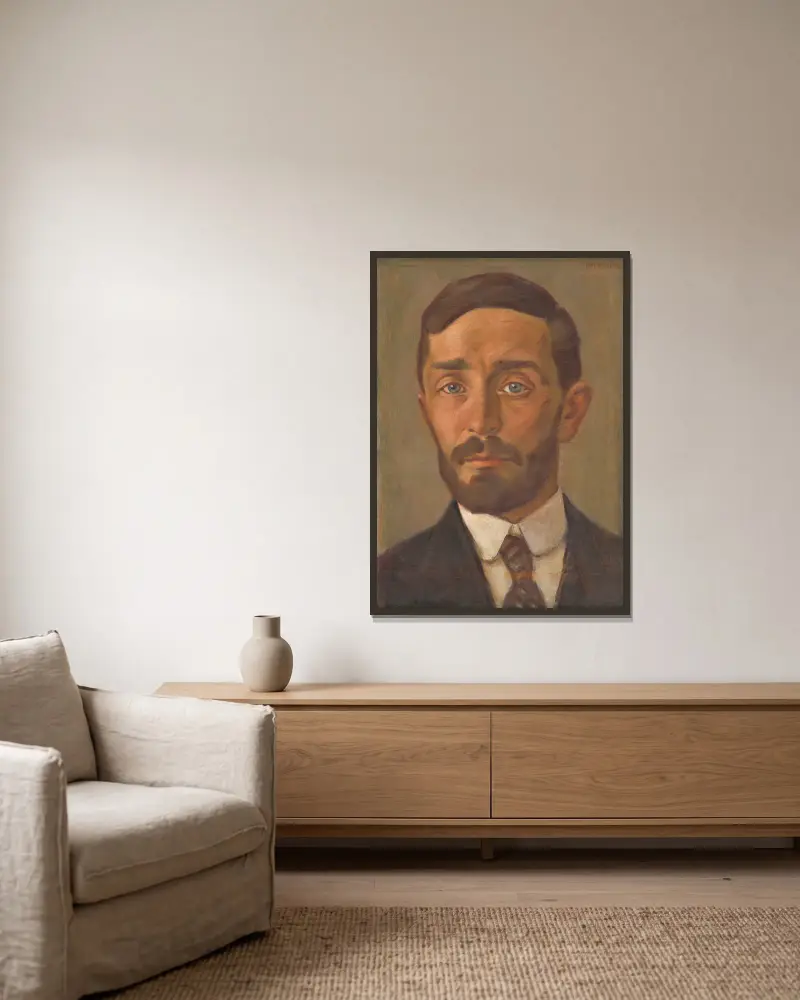 Self-Portrait, 1920 av Milan Thomka Mitrovský inramad på en vägg
