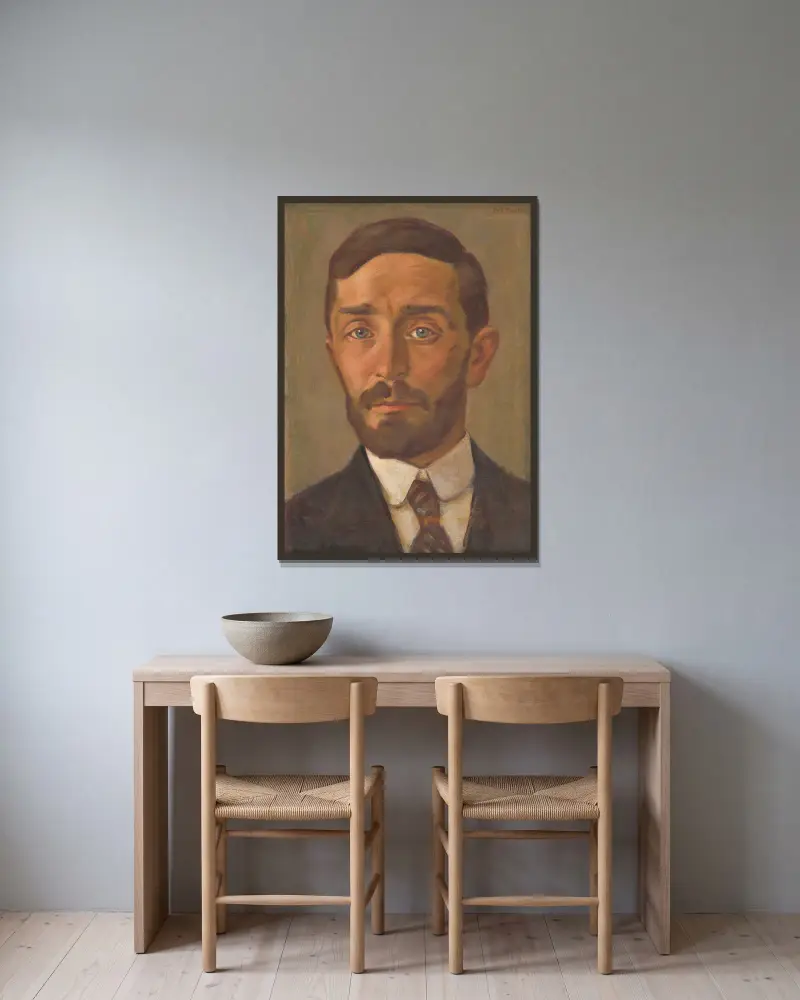 Self-Portrait, 1920 av Milan Thomka Mitrovský inramad på en vägg
