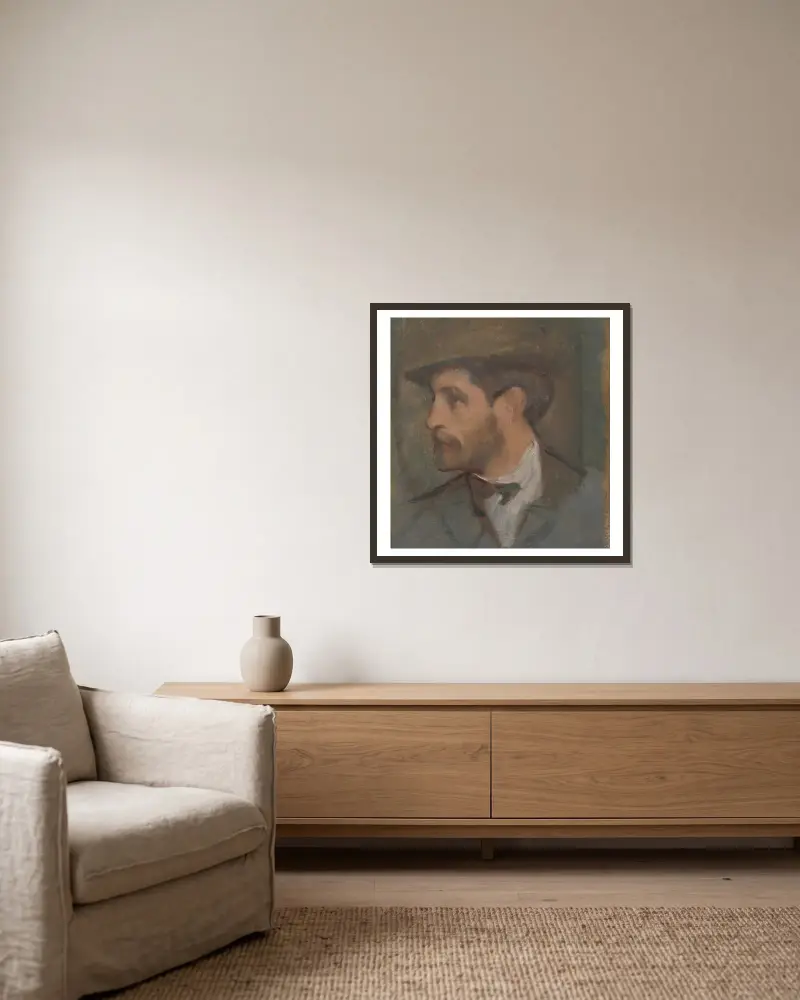 Self-Portrait – Small av Milan Thomka Mitrovský inramad på en vägg