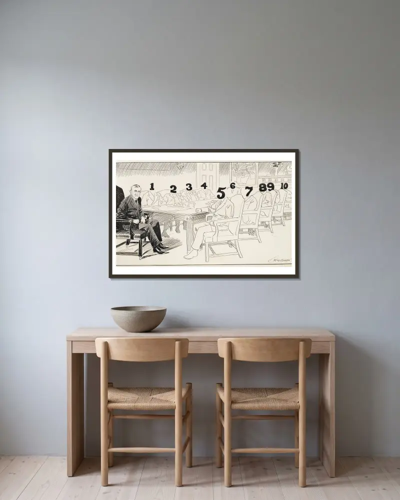 Eine Koalitionsregierung mit großer Energie für die nationale Krise von John Tinney McCutcheon gerahmt an einer Wand