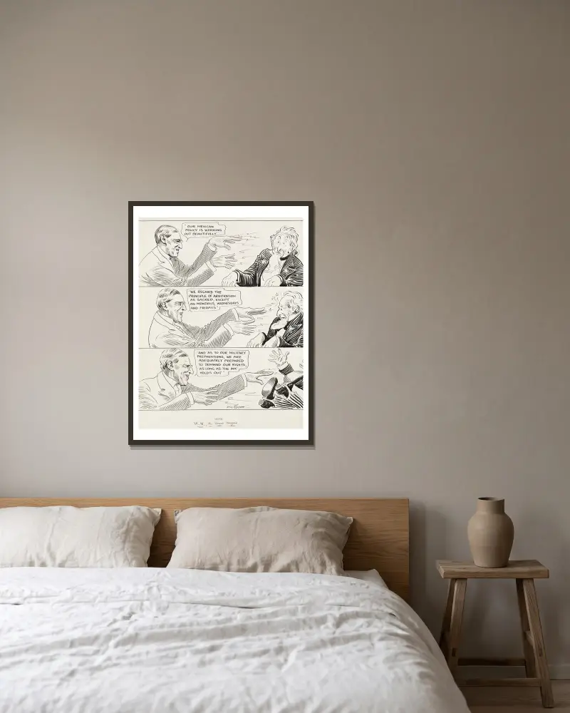 W.W., The Word Wizard von John Tinney McCutcheon gerahmt an einer Wand