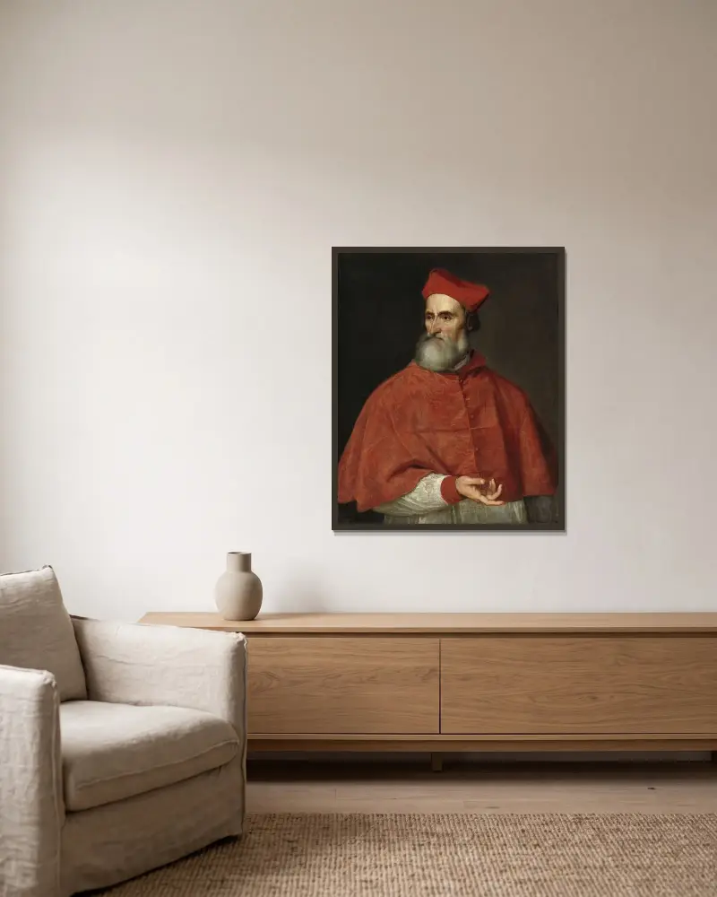 Kardinal Pietro Bembo von Titian gerahmt an einer Wand
