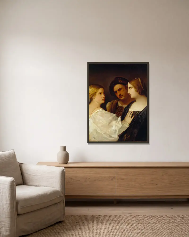 Die Bittrede von Titian gerahmt an einer Wand