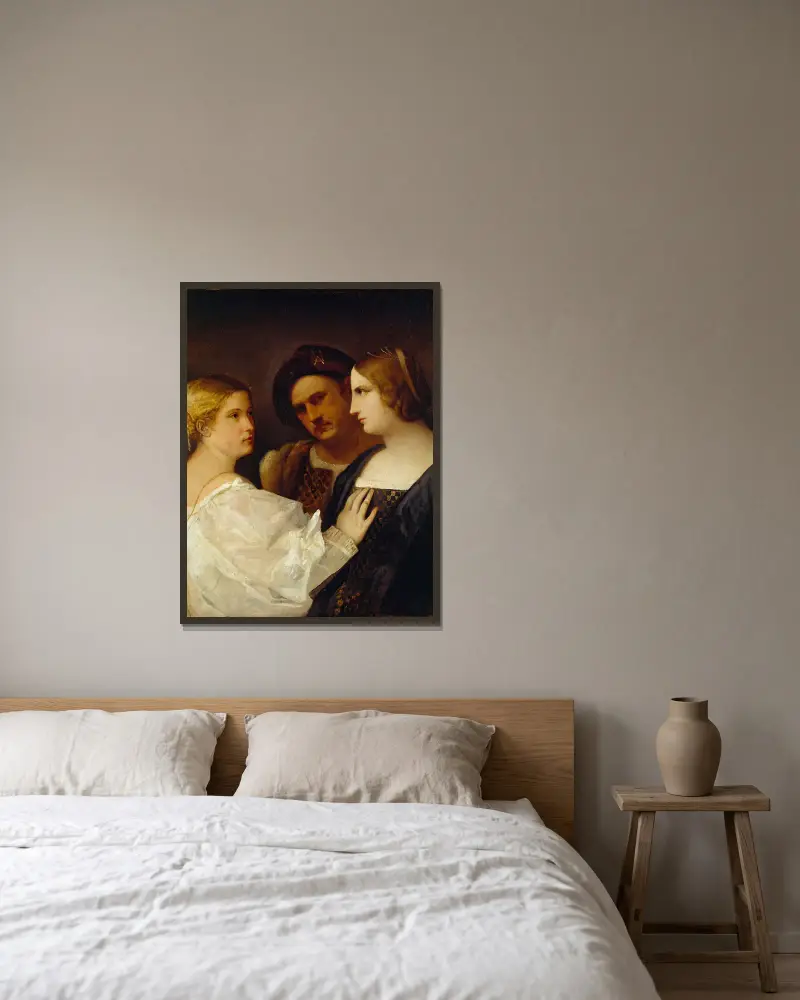 Die Bittrede von Titian gerahmt an einer Wand
