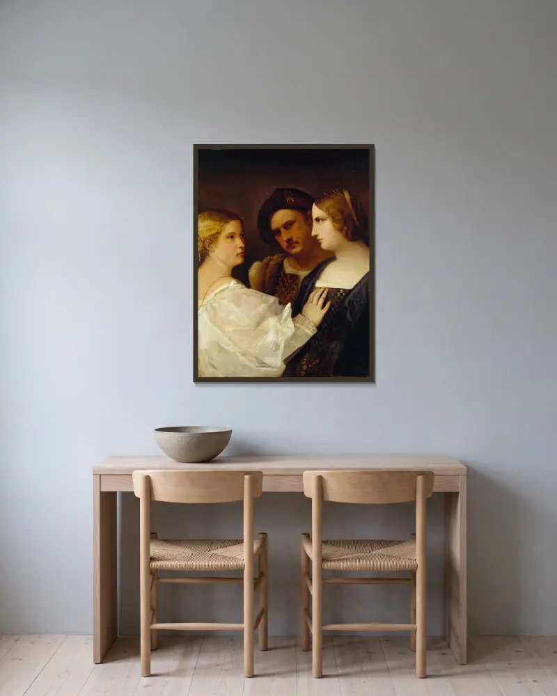 Die Bittrede von Titian gerahmt an einer Wand