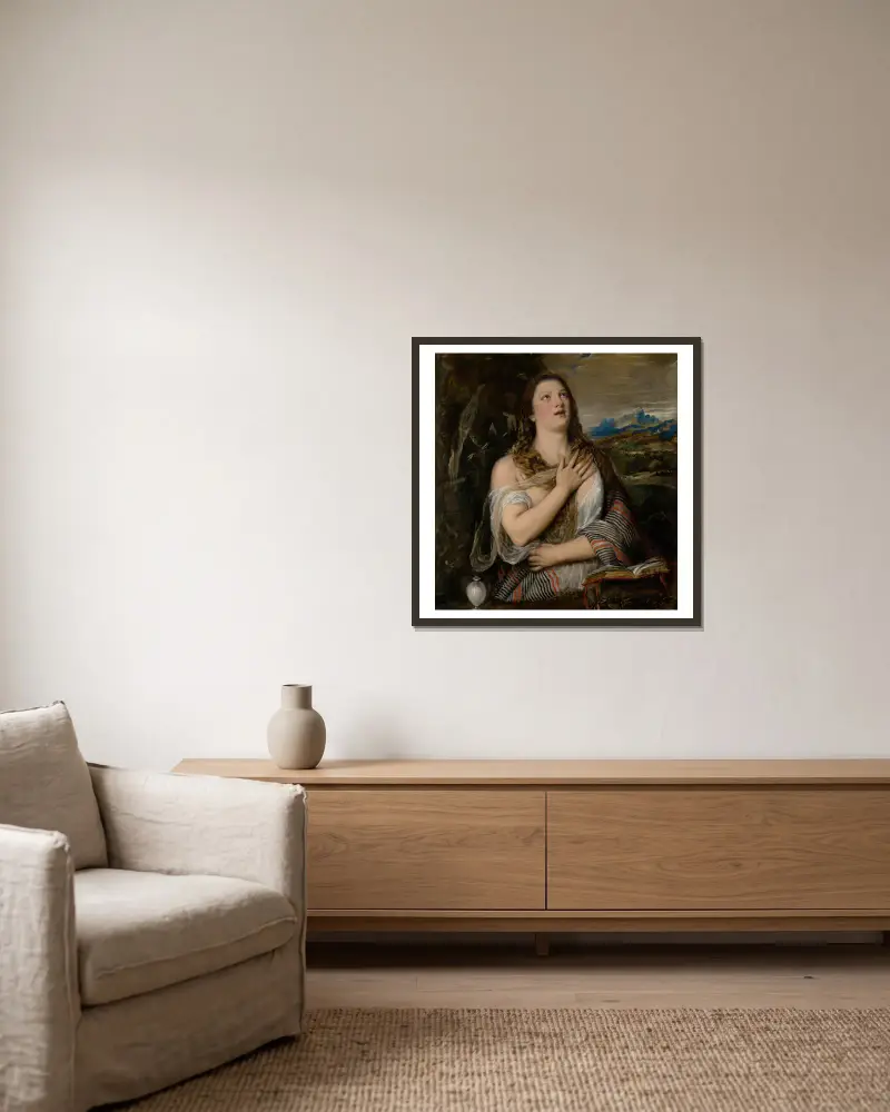 Pokutująca Magdalena, Titian w ramie na ścianie