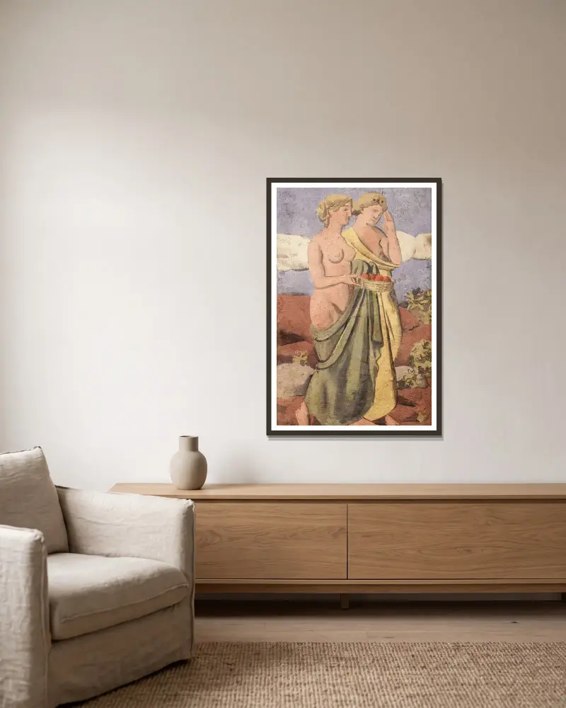 Frauen von Joaquín Torres-García gerahmt an einer Wand